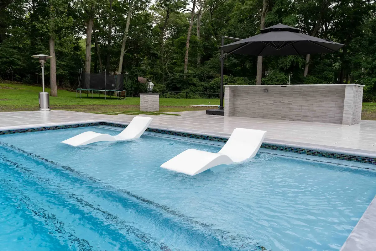 Gunite Pool and Outdoor Kitchen in Syosset, NY